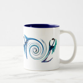 Caneca De Café Em Dois Tons Fantasy Animal Blue Dragon Wave