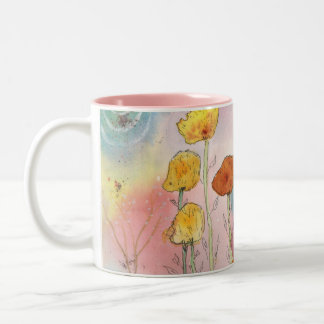 Caneca De Café Em Dois Tons Fantasy Dandelion Watercolor Design Coffee Mug