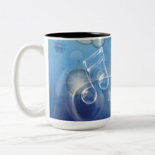 Caneca De Café Em Dois Tons Fantasy Glass Music Notes