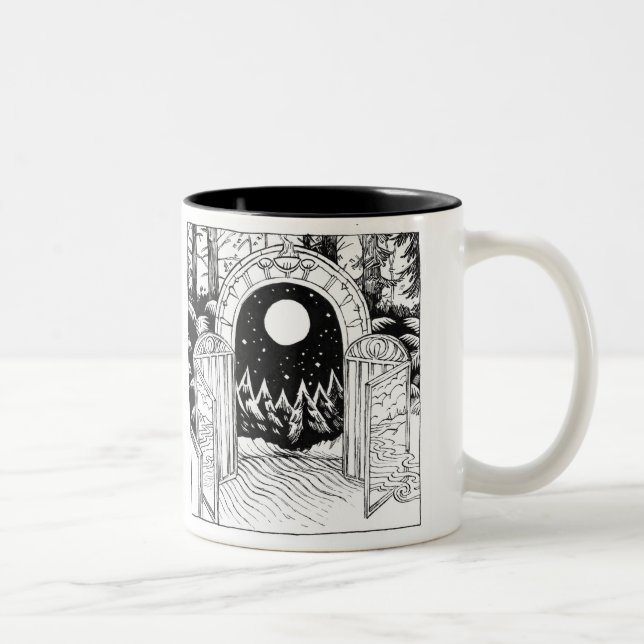 Caneca De Café Em Dois Tons Fantasy Landscape Mug (Direita)