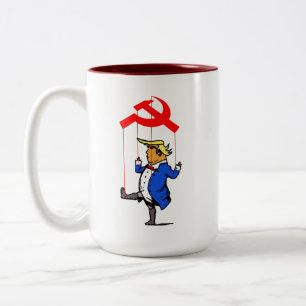 Caneca De Café Em Dois Tons Fantoche de Putin Engraçado Anti Trump Político