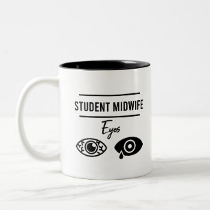 Caneca De Café Em Dois Tons Fardamento de Enfermeira Parteira Presente Diverti