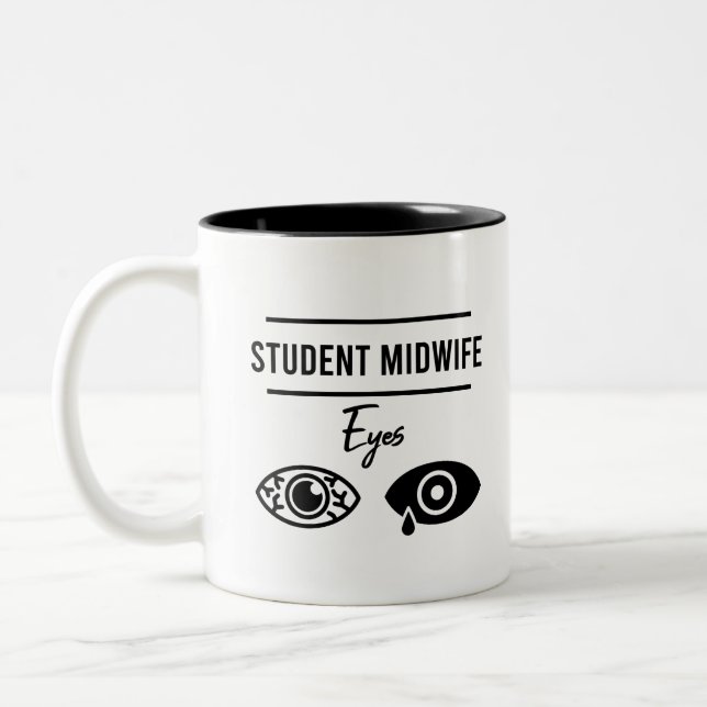 Caneca De Café Em Dois Tons Fardamento de Enfermeira Parteira Presente Diverti (Esquerda)