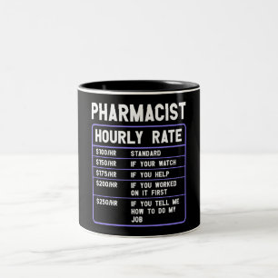 Caneca De Café Em Dois Tons Farmacêutica Engraçada Taxa Horária