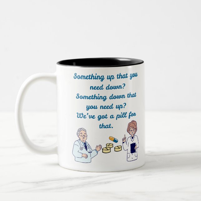 Caneca De Café Em Dois Tons Farmacêutico Engraçado  (Esquerda)