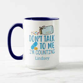Caneca De Café Em Dois Tons Farmacêutico Funny Azul Personalizado/ Café Técnic