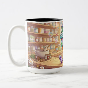 Caneca De Café Em Dois Tons Farmácia Esquilo Golfinho