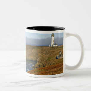Caneca De Café Em Dois Tons Farol de Cabeça de Yaquina em Newport Oregon