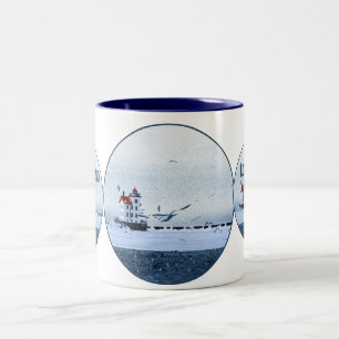 Caneca De Café Em Dois Tons Farol de Lorain