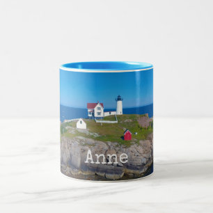 Caneca De Café Em Dois Tons Farol de Maine