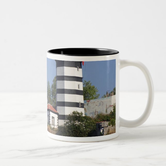 Caneca De Café Em Dois Tons Farol de Şile, Istambul, Turquia (Direita)