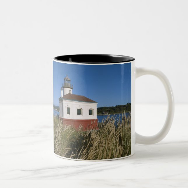Caneca De Café Em Dois Tons Farol do rio Coquille, Oregon, EUA (Direita)