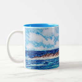 Caneca De Café Em Dois Tons Farol em Azul