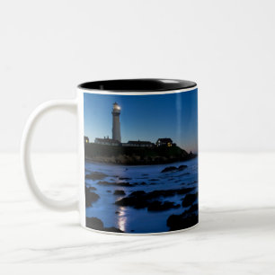 Caneca De Café Em Dois Tons Farol   Half Moon Bay do ponto do pombo, Ca
