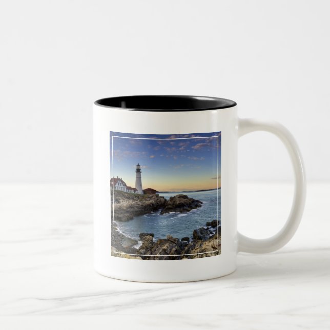 Caneca De Café Em Dois Tons Farol principal de Portland (Direita)