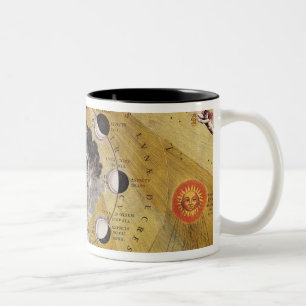 Caneca De Café Em Dois Tons Fases da lua, 'do atlas celestial