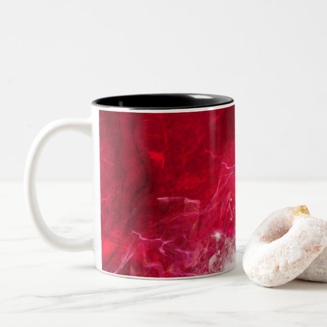 Caneca De Café Em Dois Tons Fatia da Vida do KiniArt (Com Donut)