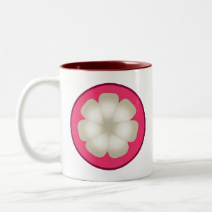 Caneca De Café Em Dois Tons Fatia de Fruta Exótica Estilizada por Mangosteen