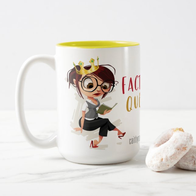 Caneca De Café Em Dois Tons Fator Queen 15oz Mug (Com Donut)