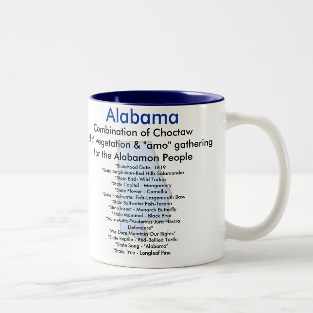 Caneca De Café Em Dois Tons Fatos de Alabama (Direita)