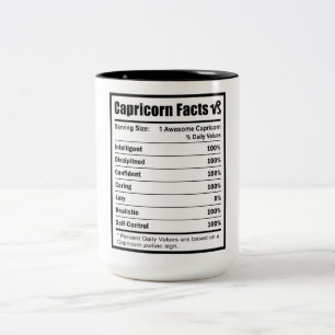 Caneca De Café Em Dois Tons Fatos de Nutrição de Capricórnio