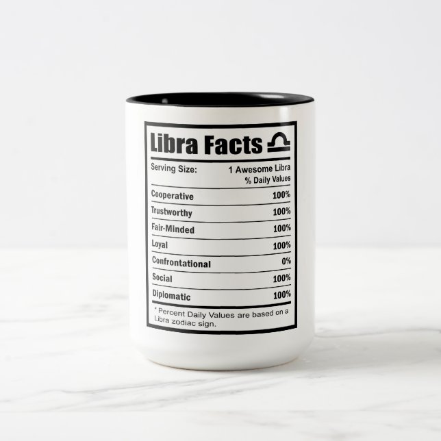 Caneca De Café Em Dois Tons Fatos de Nutrição Libra (Centro)