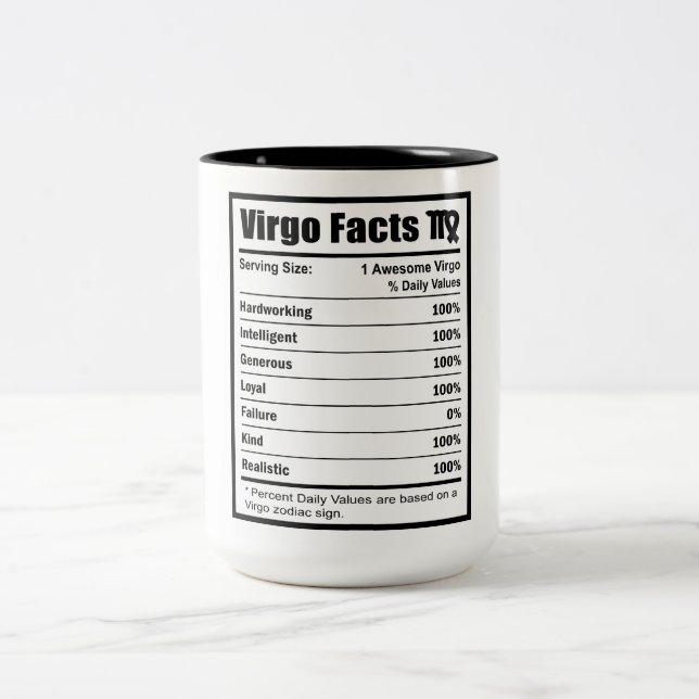 Caneca De Café Em Dois Tons Fatos de Nutrição por Vírus (Centro)
