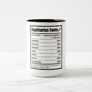 Caneca De Café Em Dois Tons Fatos de nutrição sagitariana