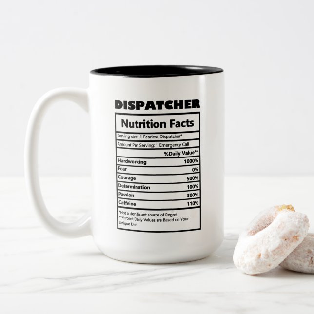 Caneca De Café Em Dois Tons fatos de trabalho do despachante legal (Com Donut)