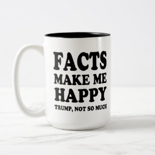 Caneca De Café Em Dois Tons Fatos Engraçados Me Fazem Feliz Trunfo Não Tanto