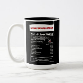 Caneca De Café Em Dois Tons Fatos Nutricionais do Gestor de Marketing