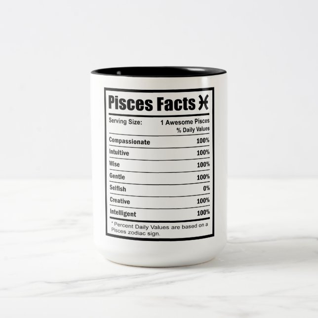 Caneca De Café Em Dois Tons Fatos Nutricionais dos peixes (Centro)