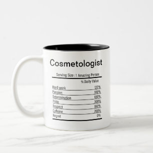 Caneca De Café Em Dois Tons Fatos Nutricionais Personalizados para Cosmetologi