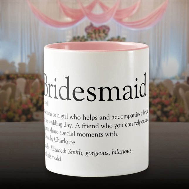 Caneca De Café Em Dois Tons Favor de Definição Personalizada de Bridesmaid (Bridesmaid Personalized Definition Favor Two-Tone Coffee Mug)