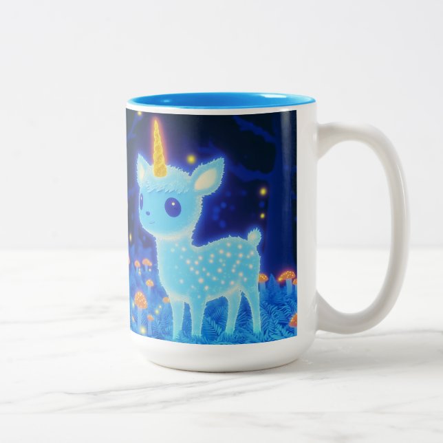 Caneca De Café Em Dois Tons Fawnicorn fosforescente (Direita)