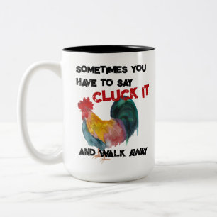 Caneca De Café Em Dois Tons Fazenda de Rir Cluck Galo