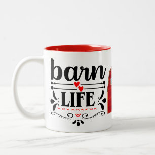 Caneca De Café Em Dois Tons Fazenda Engraçada do Fazendeiro Cavalo Vaca Galinh