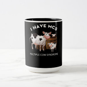 Caneca De Café Em Dois Tons Fazendeiro De Vacas Leiteiras Tenho Síndrome MCS M