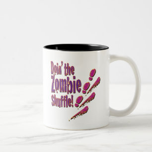 Caneca De Café Em Dois Tons Fazendo o Zombie Shuffle