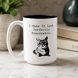 Caneca De Café Em Dois Tons Fazendo Pi Parecer Razoável Presente de Humor Mate