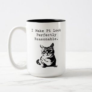 Caneca De Café Em Dois Tons Fazendo Pi Parecer Razoável Presente de Humor Mate