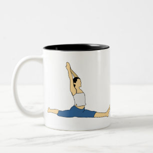 Caneca De Café Em Dois Tons Fazendo Yoga