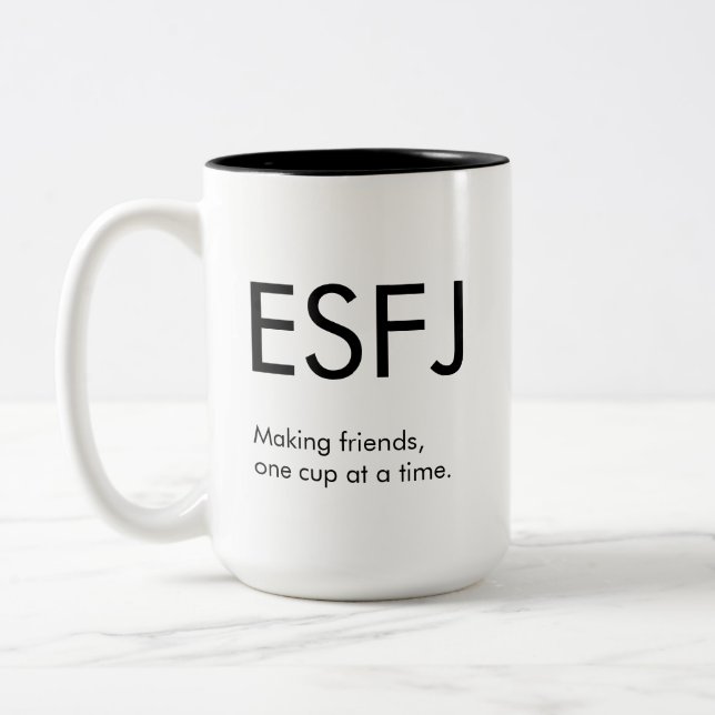 Caneca De Café Em Dois Tons FAZER ESFJ Amigos Mug Gift (Esquerda)