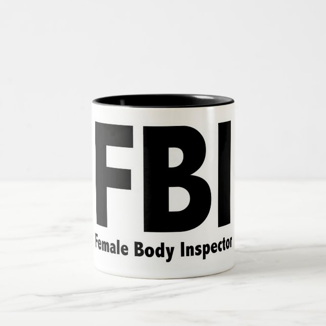 Caneca De Café Em Dois Tons FBI Sr. Funny Rude Humor (Centro)