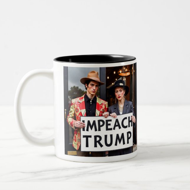 Caneca De Café Em Dois Tons FDT Cat com Escola para Professores (Esquerda)