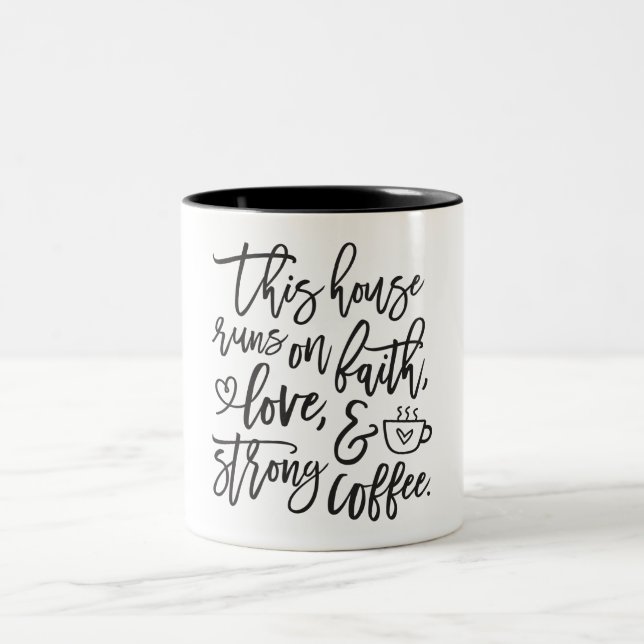 Caneca De Café Em Dois Tons Fé, Amor e Humor de Café (Centro)