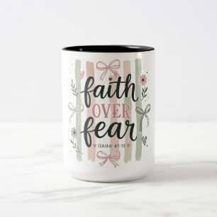 Caneca De Café Em Dois Tons Fé Cristã Inspiradora