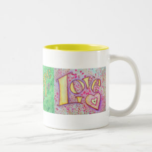 Caneca De Café Em Dois Tons Fé, Hope, Love Mug