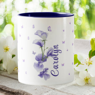 Caneca De Café Em Dois Tons Febre Violeta de Febre Mês Floral Flor