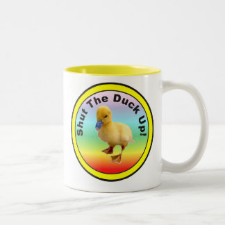Caneca De Café Em Dois Tons Feche o pato acima